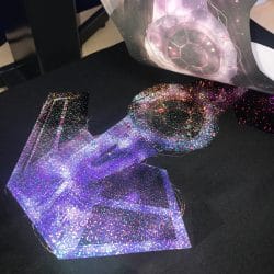 Lifting sublimation paper off a Star Wars tie-fighter design