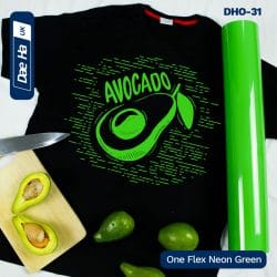 Avocado t-shirt print made with One Flex Neon Green